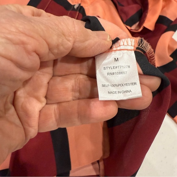 Alice Blue Stitch Fix Blouse Long Sleeve with Tabs Multicolor Stripes Women’s M - Picture 11 of 12